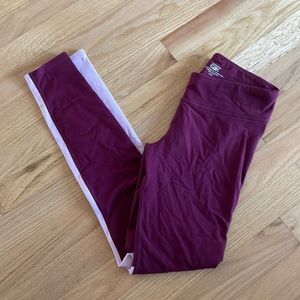 Athleta girls leggings in purple color block great condition